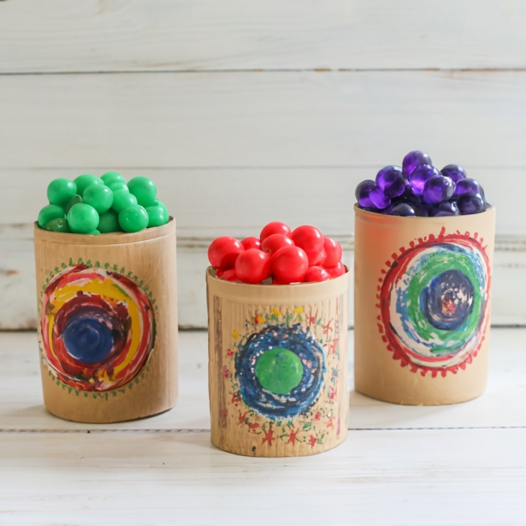 Orbeez inside clay glasses