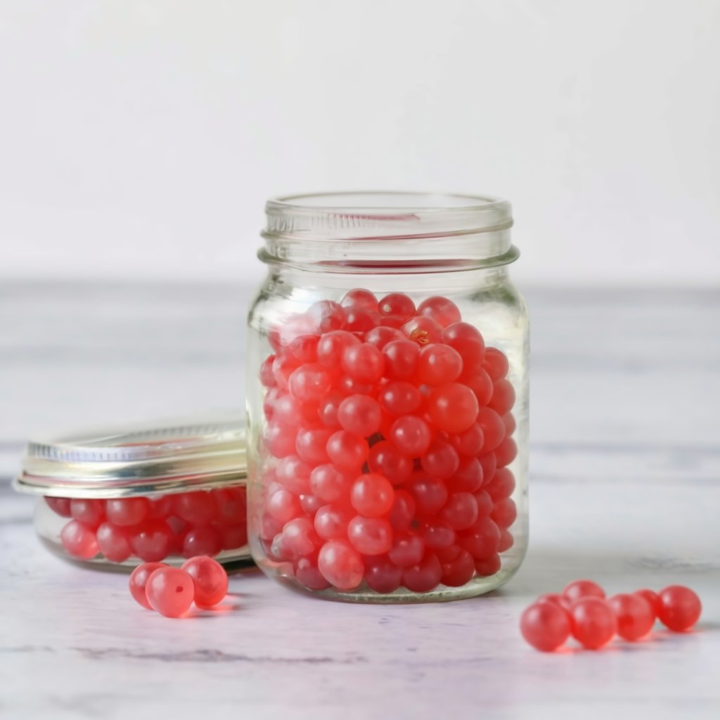 Red color orbeez in boxes